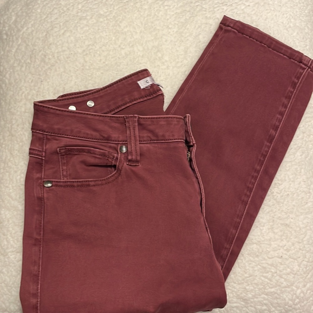 * Cabi size 6 women’s jeans style #126 skinny maroon Bordeaux jeans RN 54077